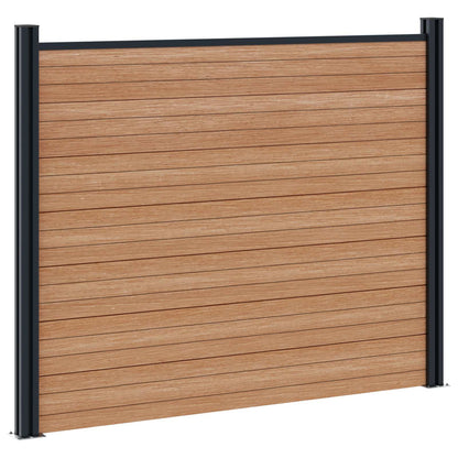 Fence Panel 6 pcs WPC and Aluminium Brown