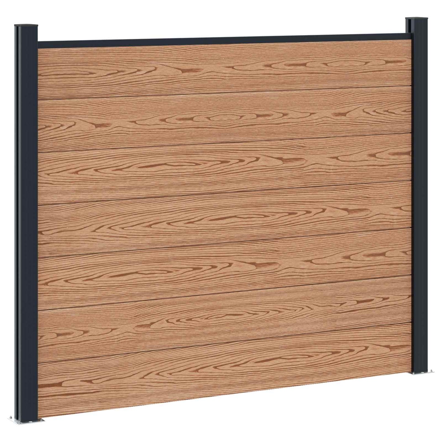 Fence Panel 7 pcs WPC and Aluminium Brown
