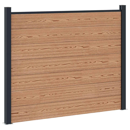 Fence Panel 7 pcs WPC and Aluminium Brown