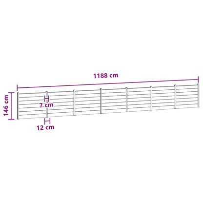 Fence Panel 7 pcs WPC and Aluminium Brown