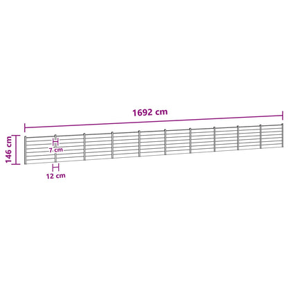 Fence Panel 10 pcs WPC and Aluminium Brown