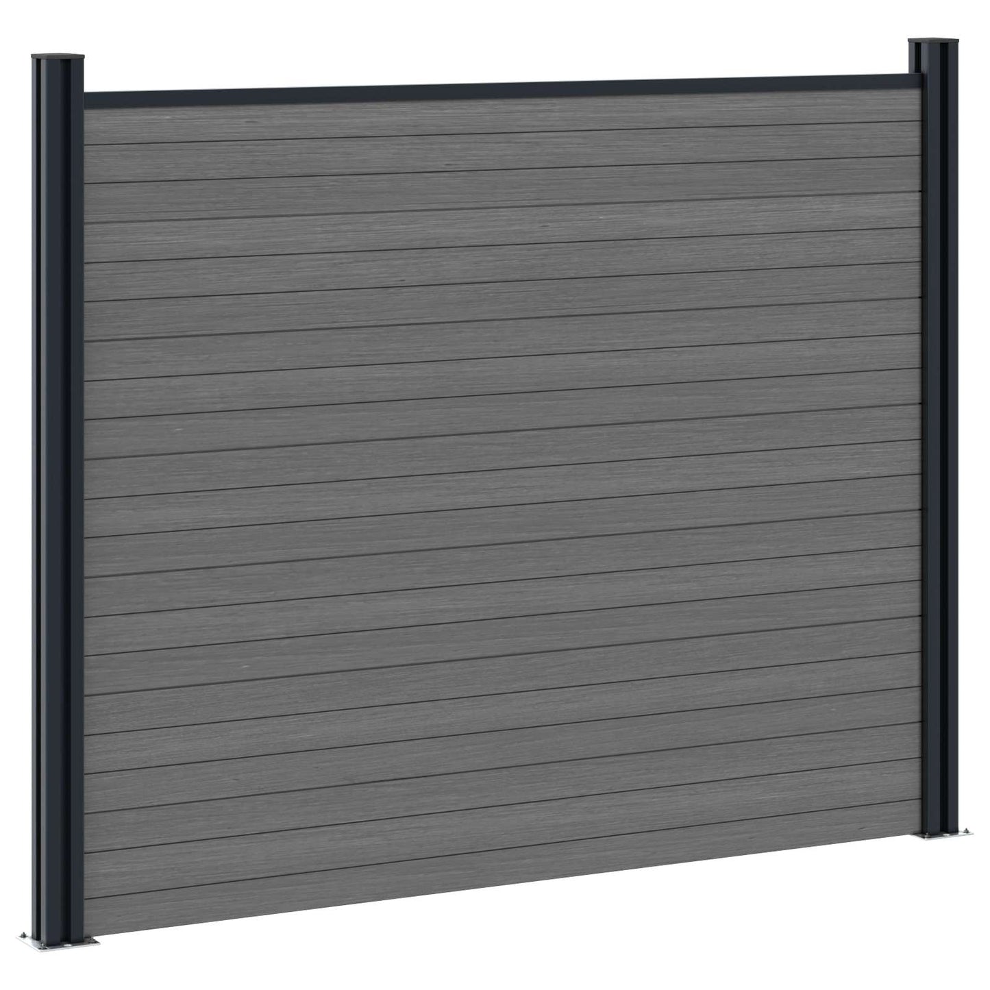Fence Panel 2 pcs WPC and Aluminium Grey