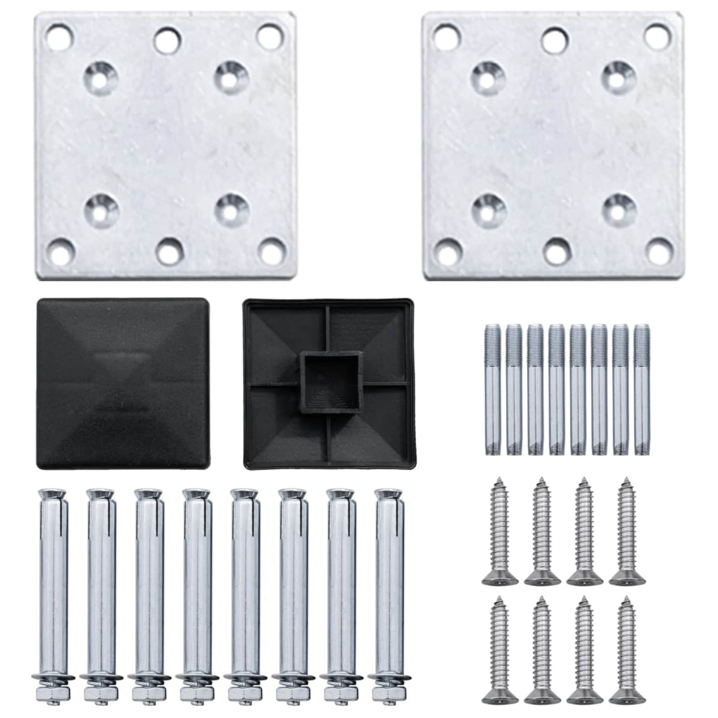 Fence Panel 3 pcs WPC and Aluminium Grey