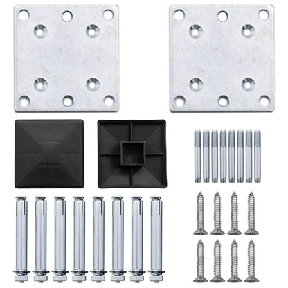 Fence Panel 3 pcs WPC and Aluminium Grey