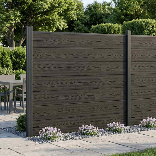 Fence Panel WPC and Aluminium Black