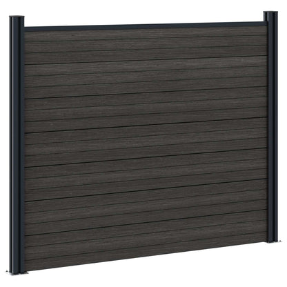 Fence Panel 3 pcs WPC and Aluminium Black