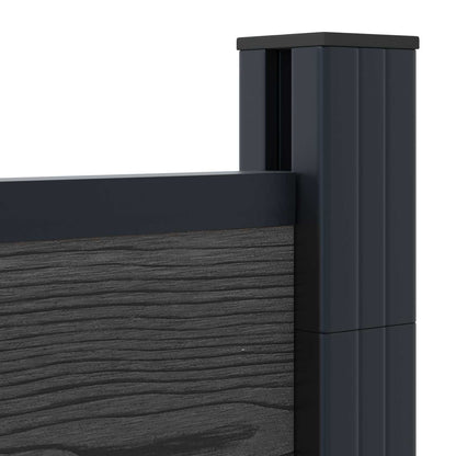 Fence Panel 7 pcs WPC and Aluminium Black