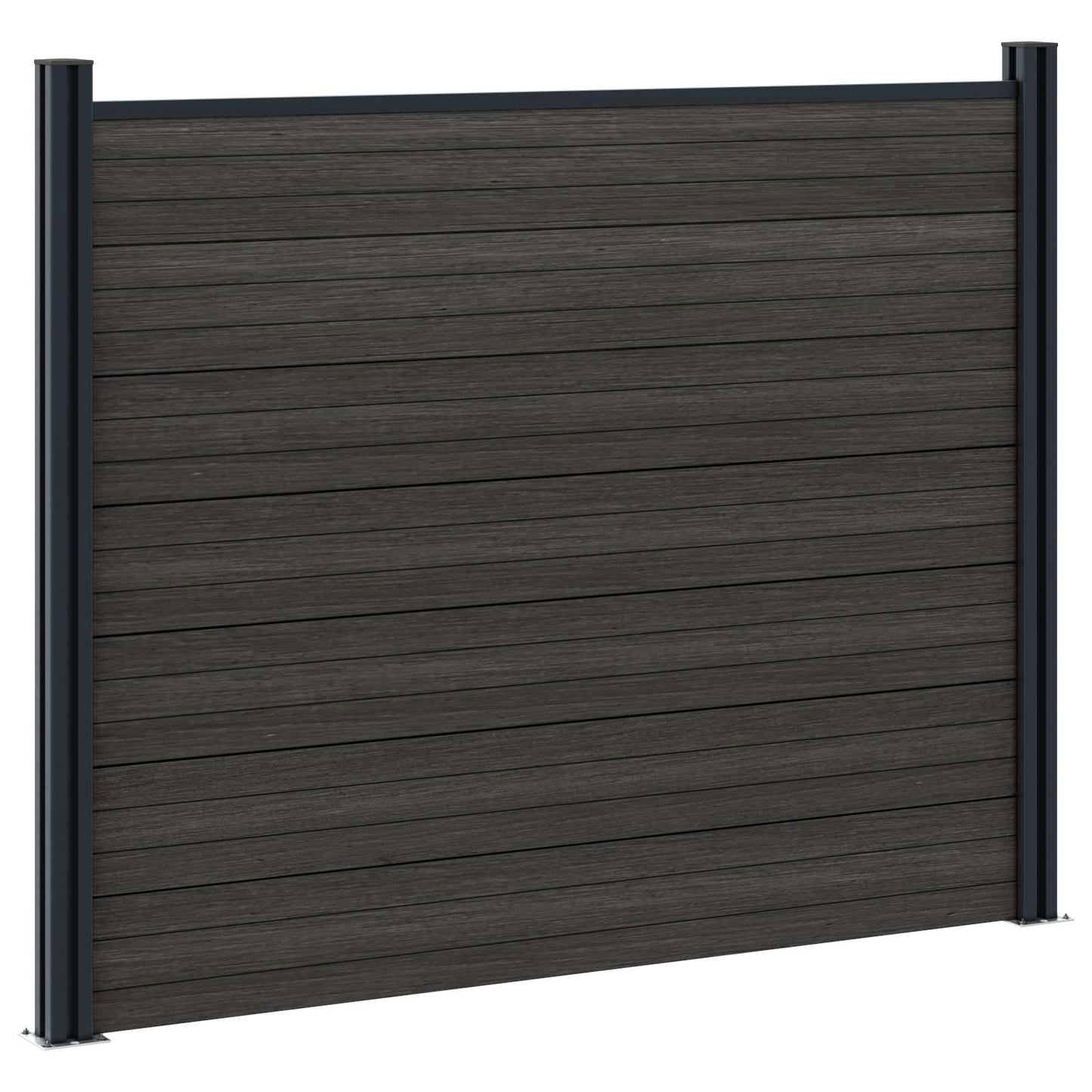 Fence Panel 7 pcs WPC and Aluminium Black