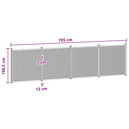 Fence Panel 4 pcs WPC and Aluminium Black