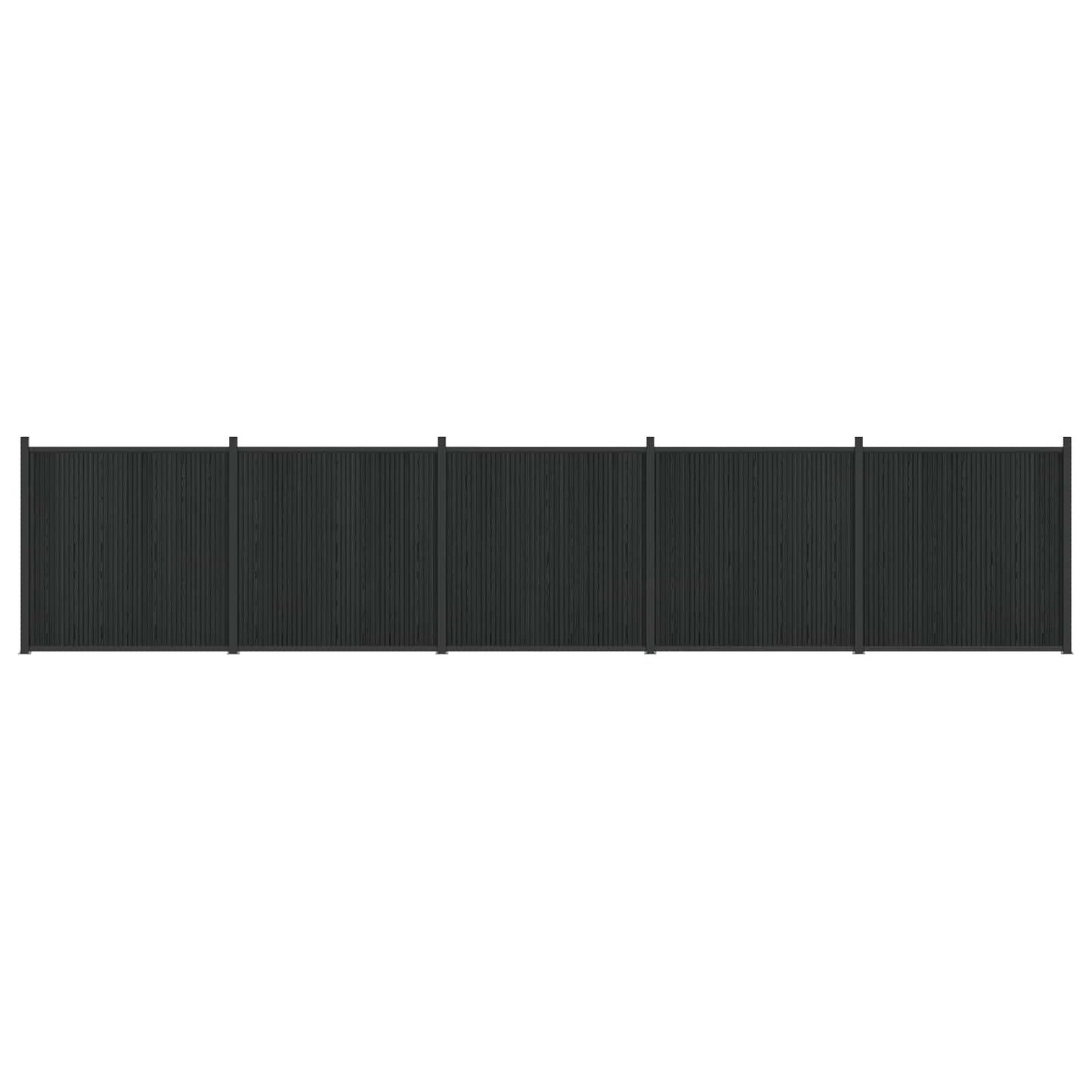 Fence Panel 5 pcs WPC and Aluminium Black