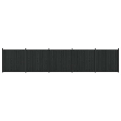 Fence Panel 5 pcs WPC and Aluminium Black