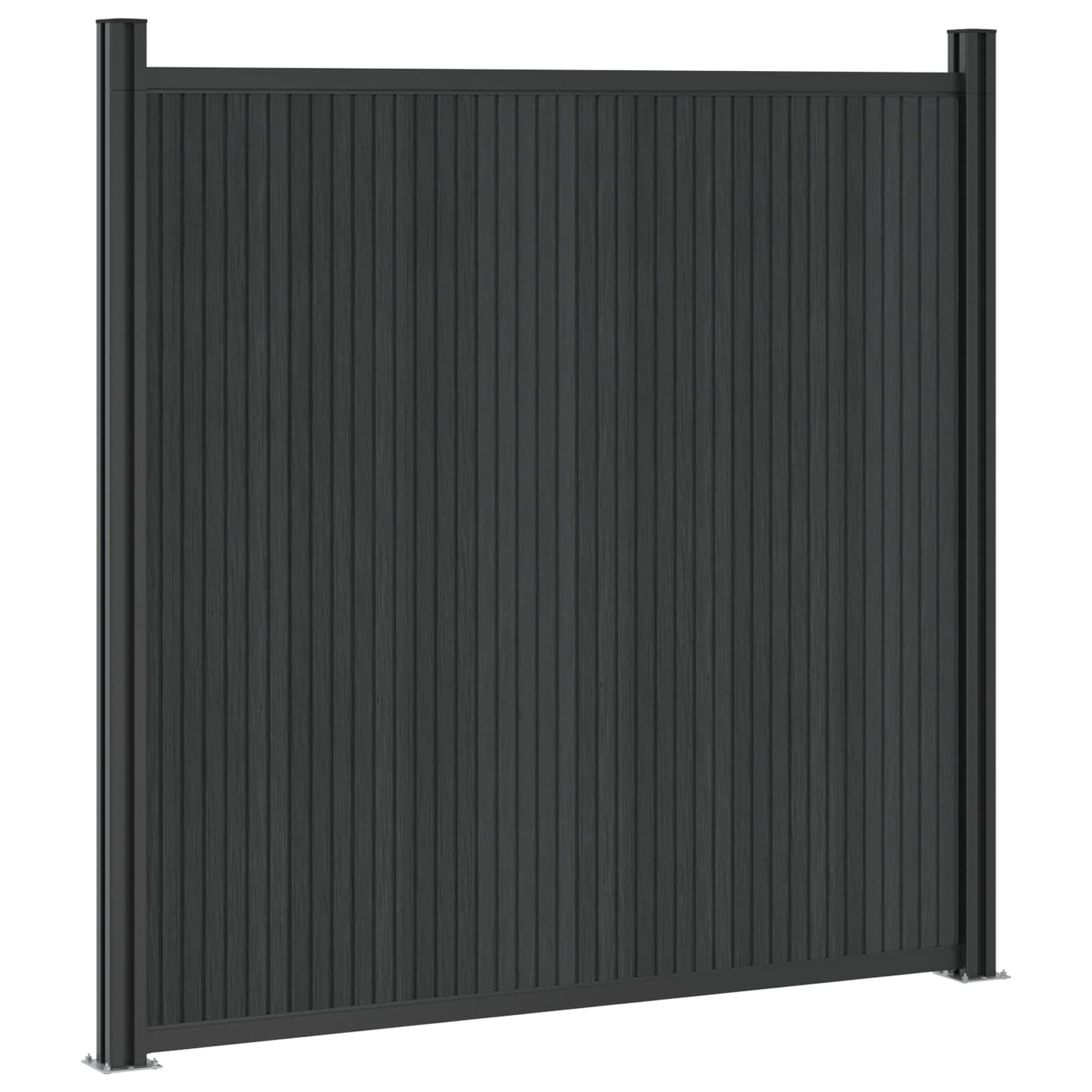 Fence Panel 5 pcs WPC and Aluminium Black