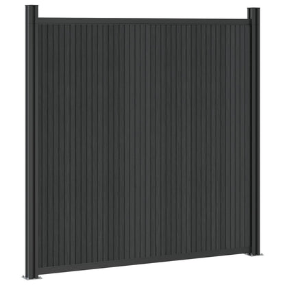 Fence Panel 6 pcs WPC and Aluminium Black