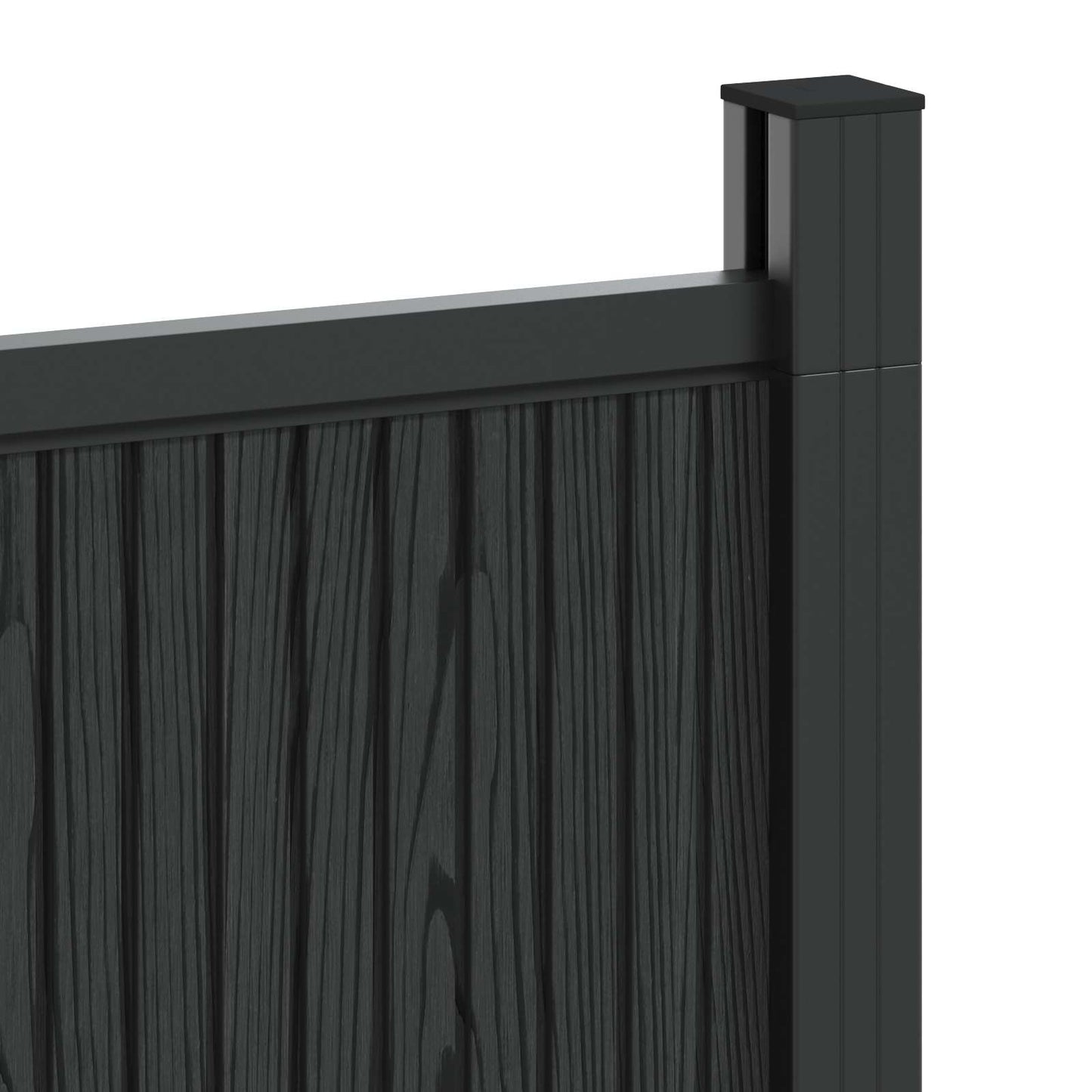 Fence Panel 7 pcs WPC and Aluminium Black