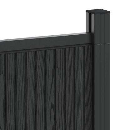 Fence Panel 7 pcs WPC and Aluminium Black