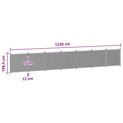 Fence Panel 7 pcs WPC and Aluminium Black