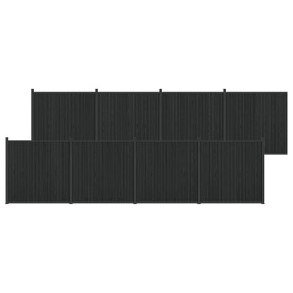 Fence Panel 8 pcs WPC and Aluminium Black
