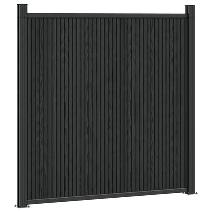 Fence Panel 8 pcs WPC and Aluminium Black