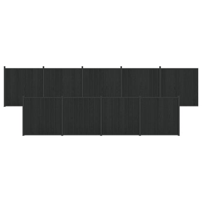 Fence Panel 9 pcs WPC and Aluminium Black