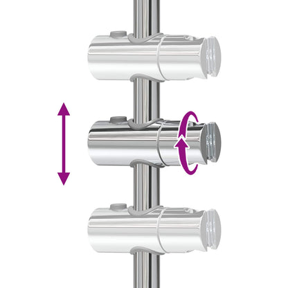 Shower Head Holder Chrome 71 cm Stainless Steel