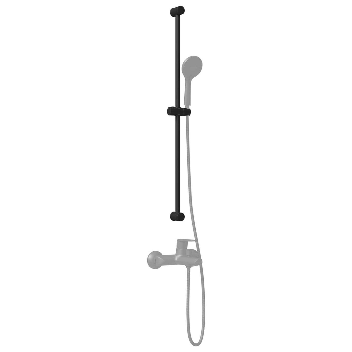 Shower Head Holder Black 101 cm Stainless Steel