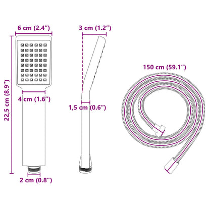 Shower Head Set Chrome 150 cm Stainless Steel