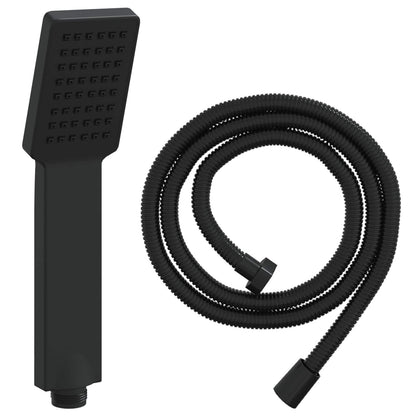 Shower Head Set Black 150 cm Stainless Steel