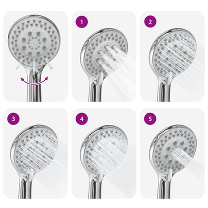 Shower System Set Chrome 70 cm Stainless Steel