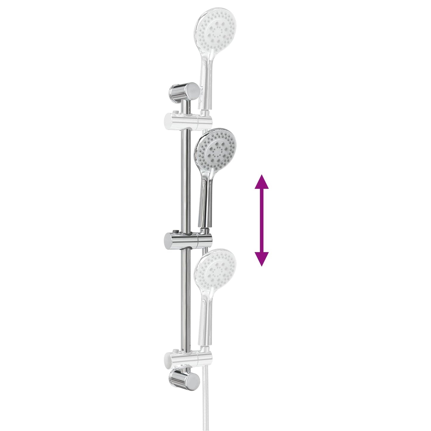 Shower System Set Chrome 70 cm Stainless Steel