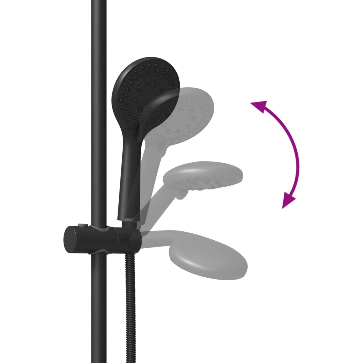 Shower System Set Black 70 cm Stainless Steel