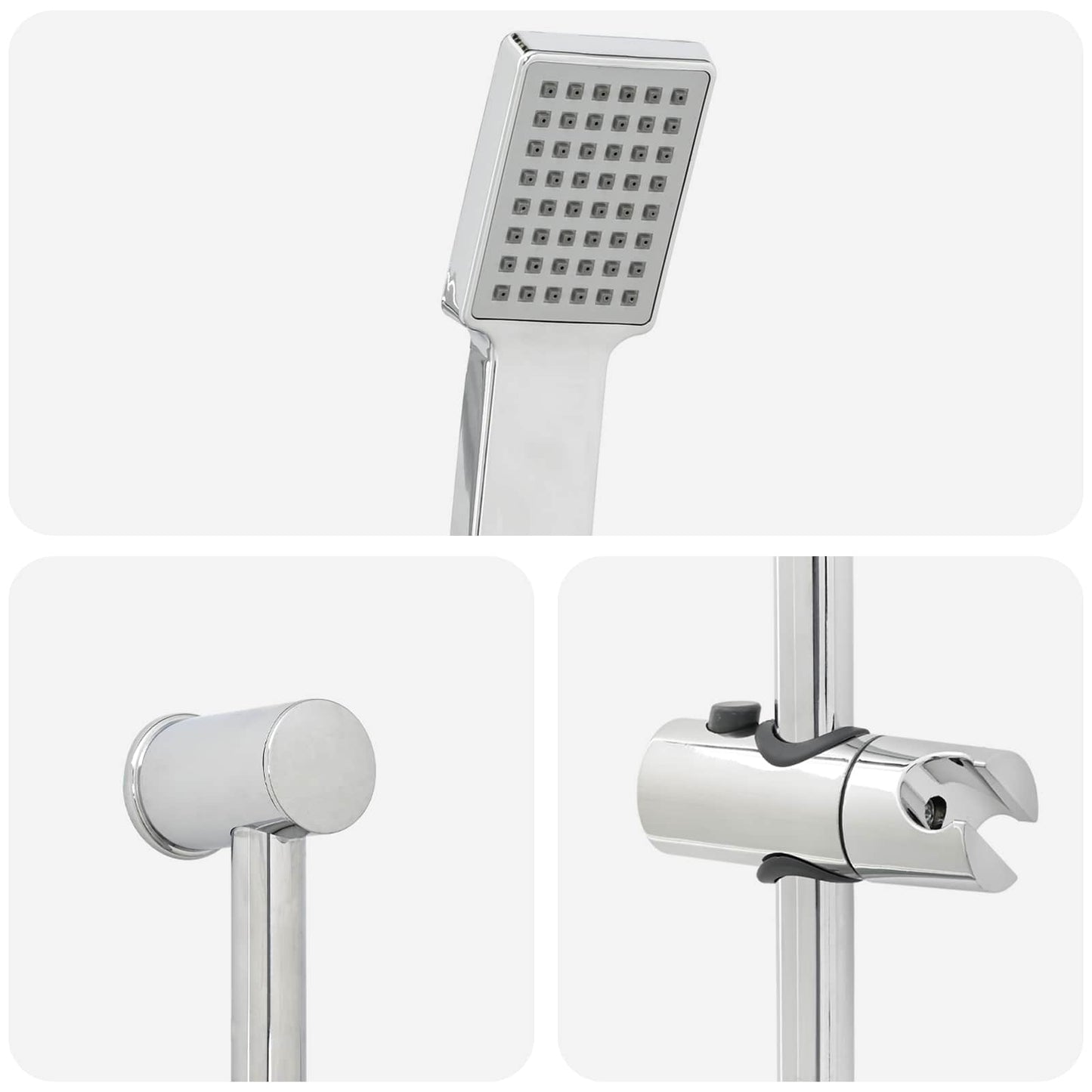 Shower System Set Chrome 70 cm Stainless Steel