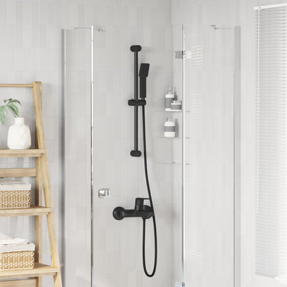 Shower System Set Black 70 cm Stainless Steel