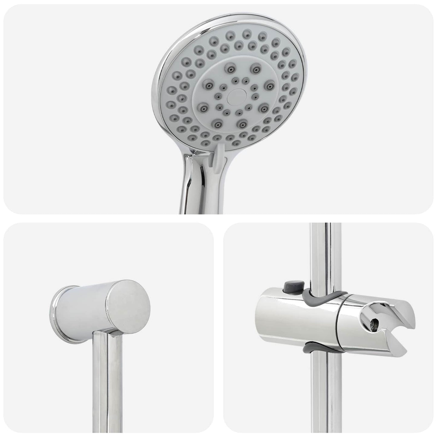 Shower System Set Chrome 100 cm Stainless Steel
