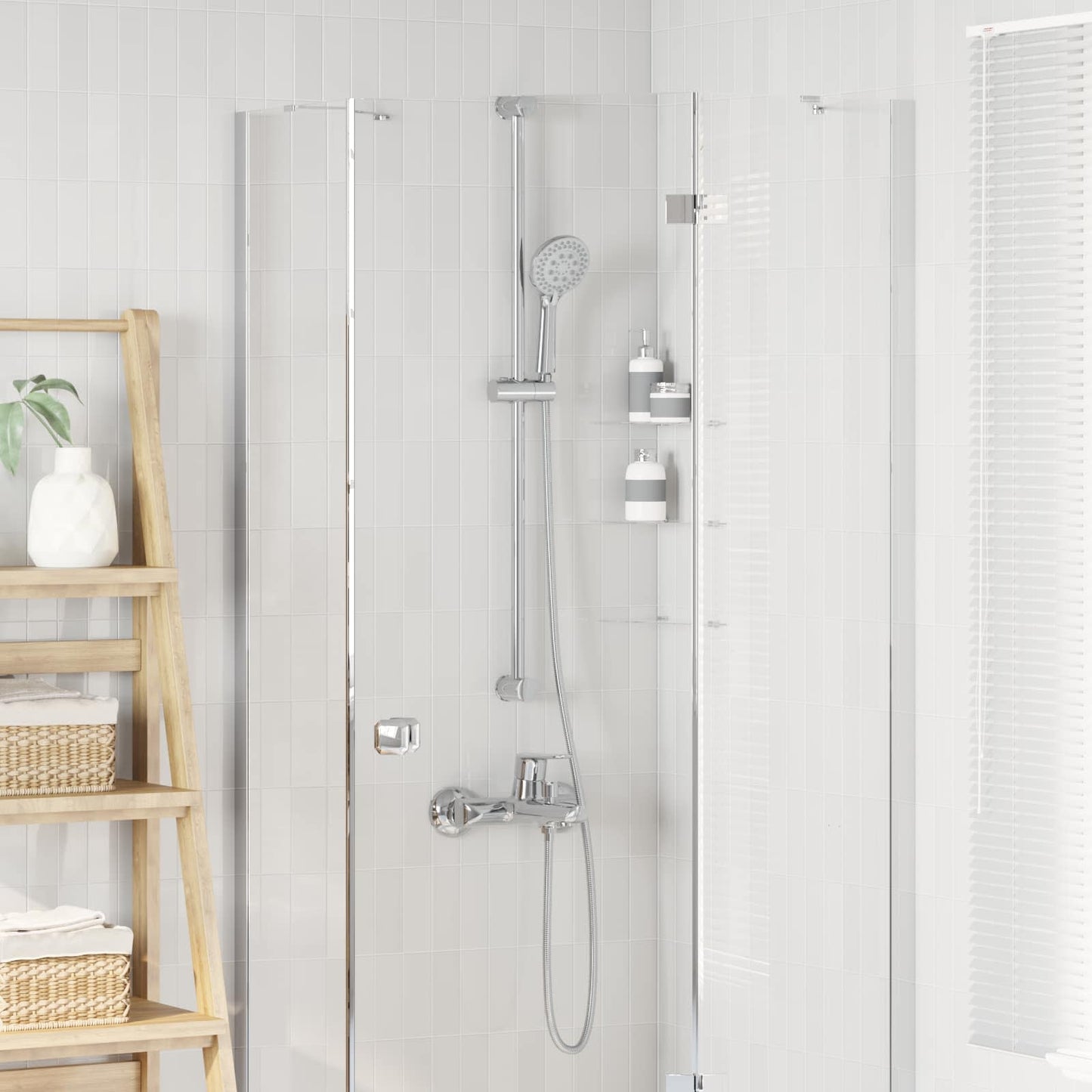 Shower System Set Chrome 100 cm Stainless Steel