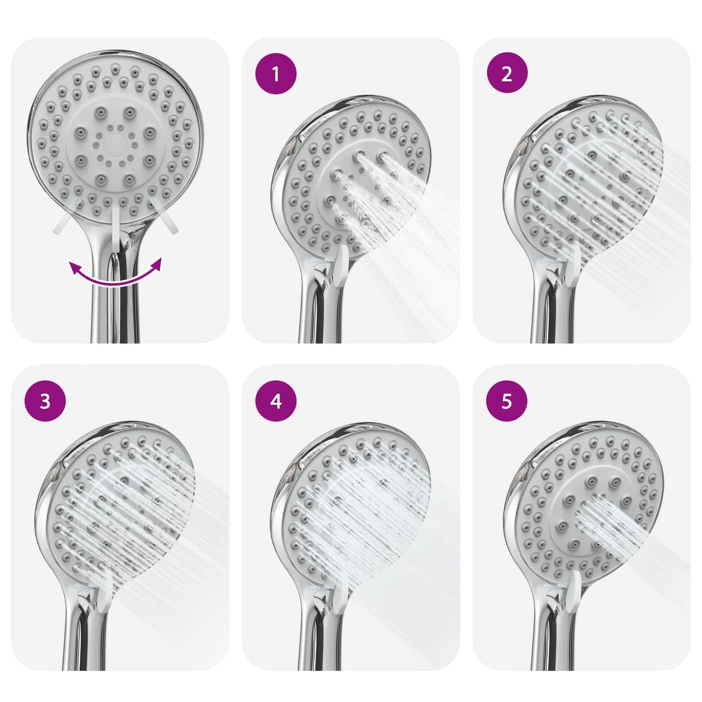 Shower System Set Chrome 100 cm Stainless Steel