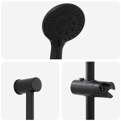 Shower System Set Black 100 cm Stainless Steel