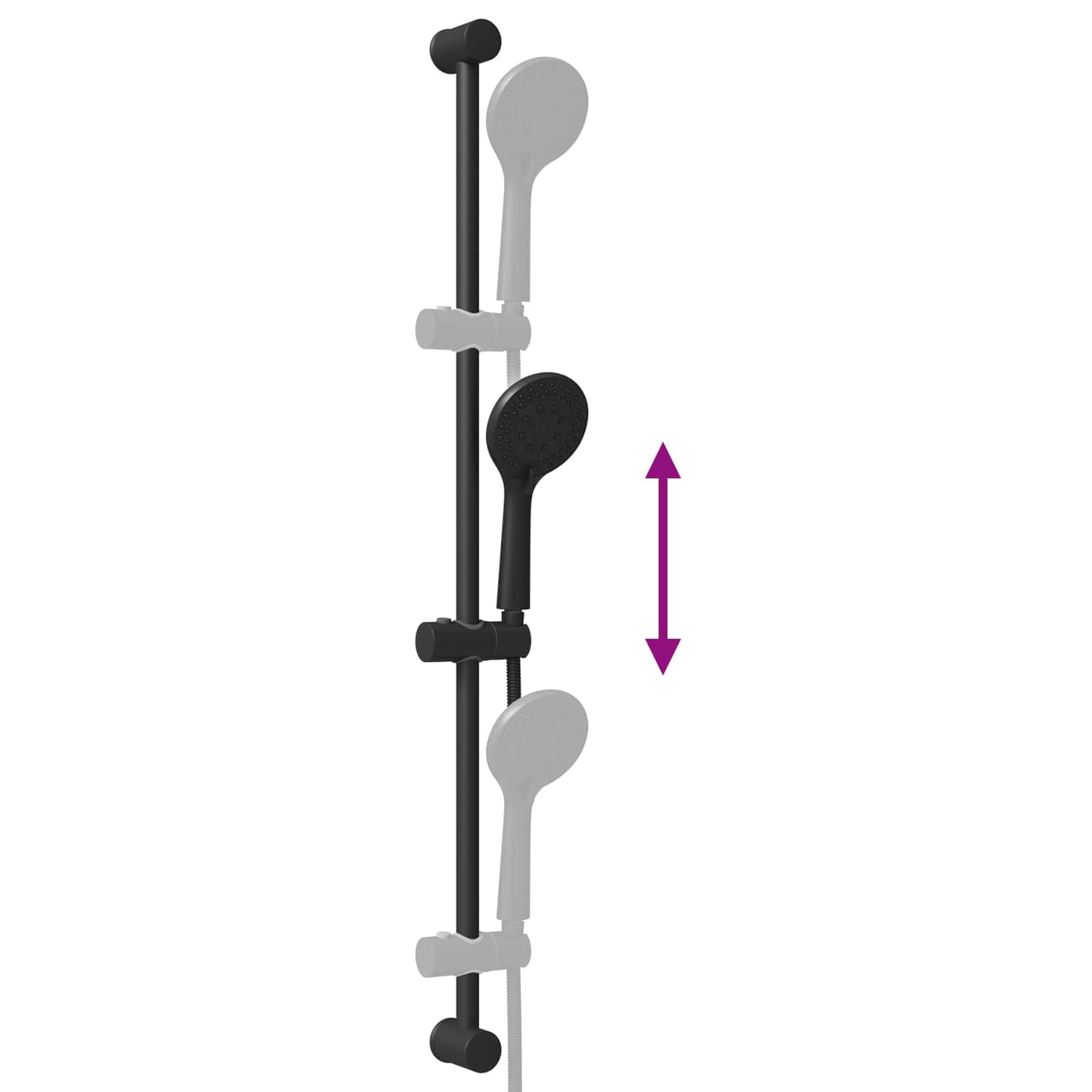 Shower System Set Black 100 cm Stainless Steel
