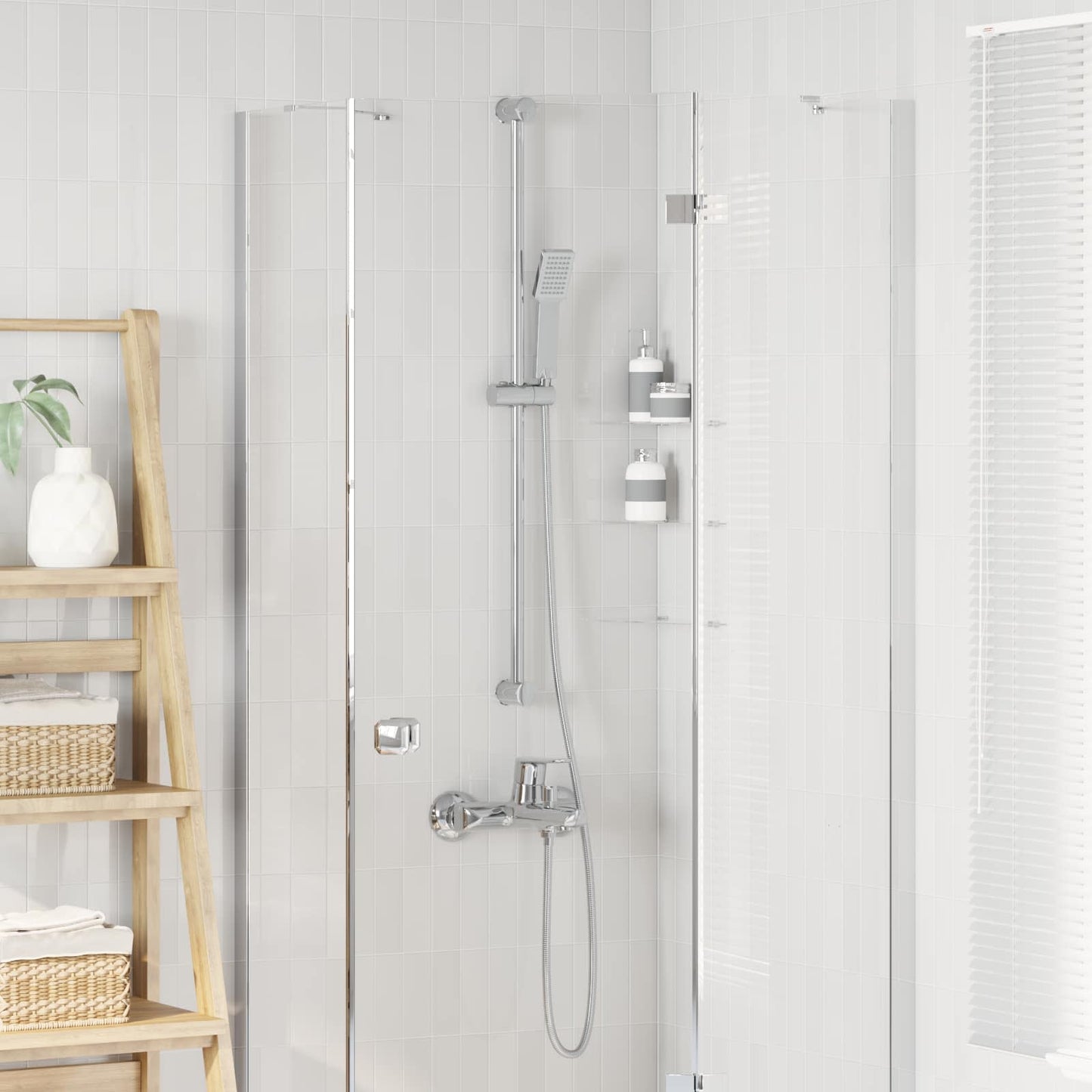 Shower System Set Chrome 100 cm Stainless Steel