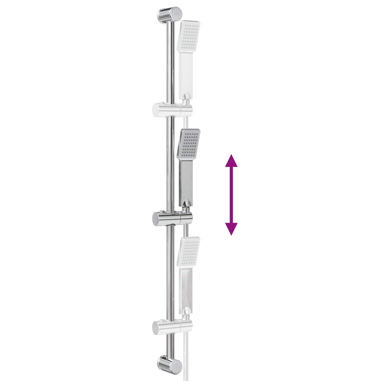 Shower System Set Chrome 100 cm Stainless Steel