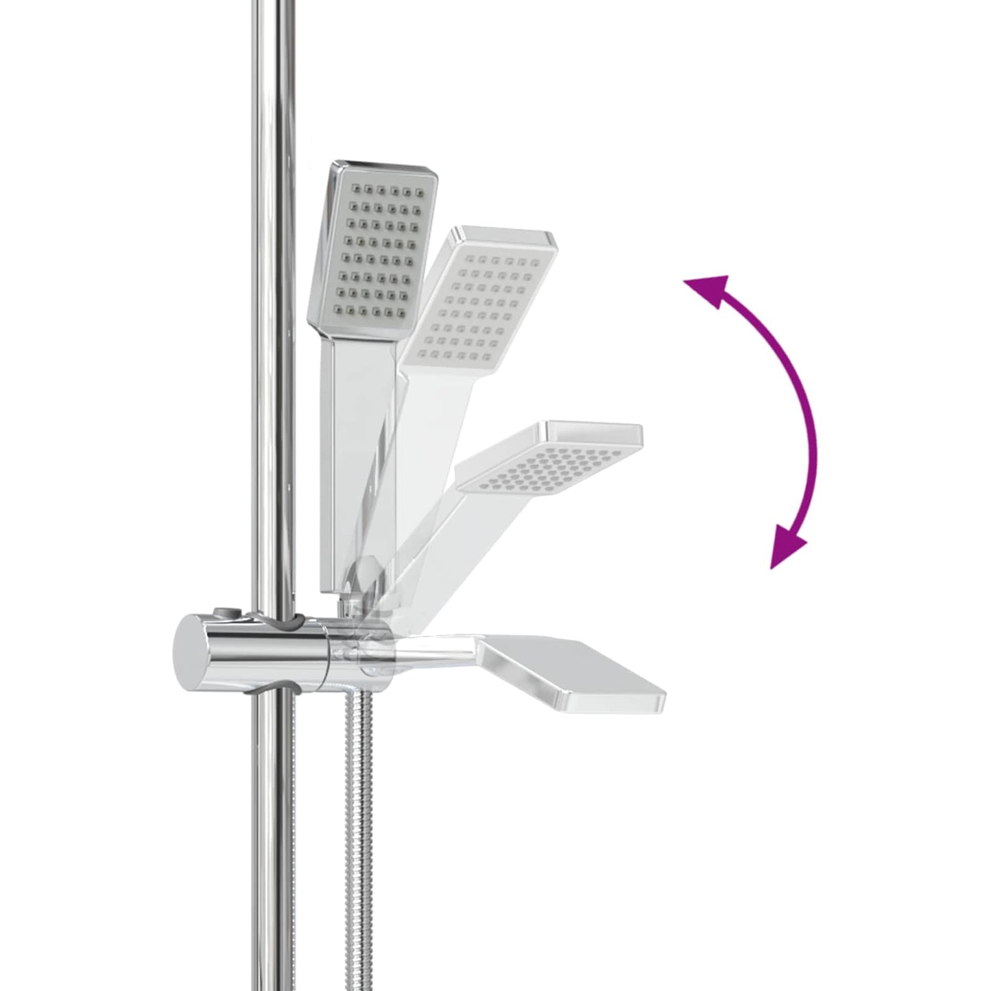 Shower System Set Chrome 100 cm Stainless Steel