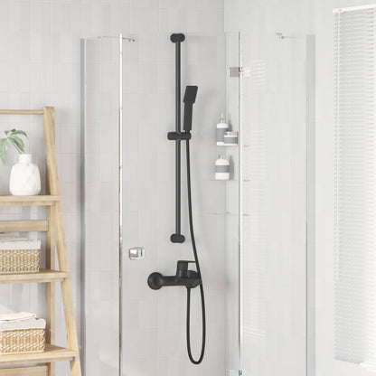 Shower System Set Black 100 cm Stainless Steel