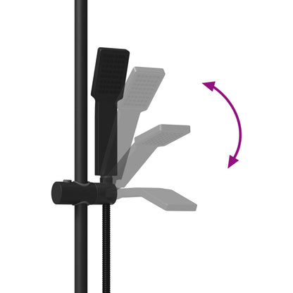 Shower System Set Black 100 cm Stainless Steel