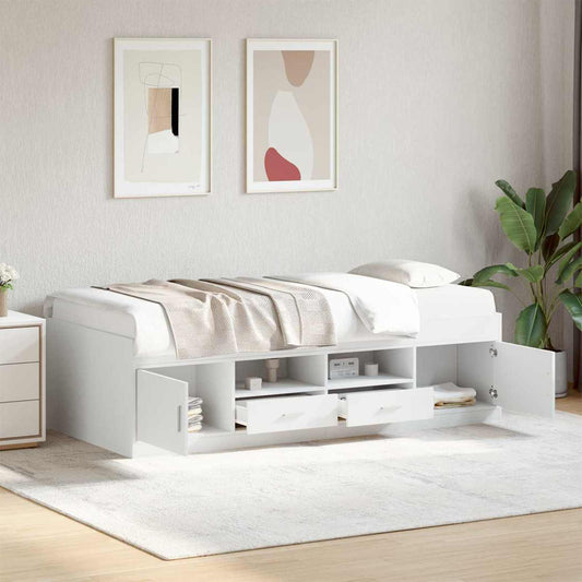 Bed Frame with Storage White 80 x 200 cm Engineered Wood