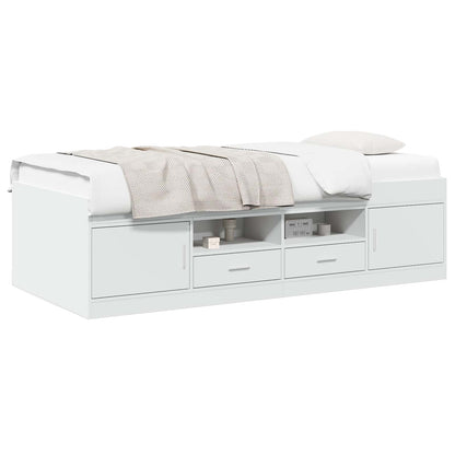 Bed Frame with Storage White 80 x 200 cm Engineered Wood