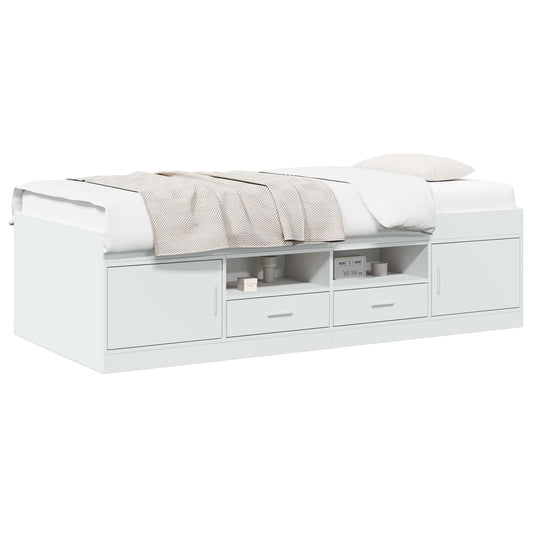 Bed Frame with Storage White 80 x 200 cm Engineered Wood