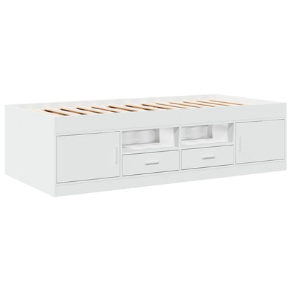 Bed Frame with Storage White 80 x 200 cm Engineered Wood