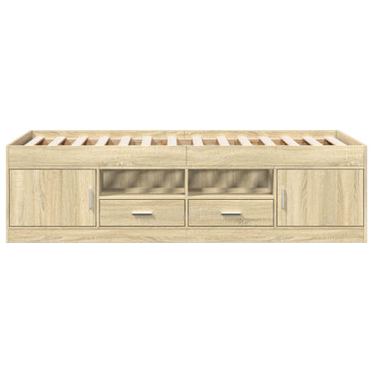 Bed Frame with Storage Sonoma Oak 80 x 200 cm Engineered Wood