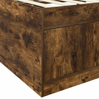 Bed Frame with Storage Smoked Oak 80 x 200 cm Engineered Wood