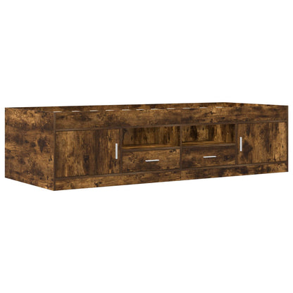 Bed Frame with Storage Smoked Oak 80 x 200 cm Engineered Wood