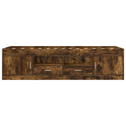 Bed Frame with Storage Smoked Oak 80 x 200 cm Engineered Wood